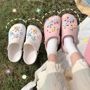 [앙상블] 플라워 구멍 샌들 슬리퍼 신발 물놀이 여성 여름 여자 실외화 실내