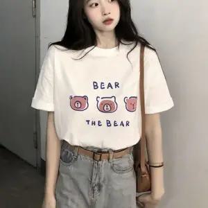 영문 프린팅 여성 반팔 티셔츠