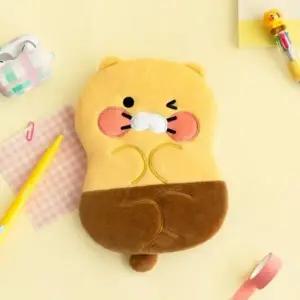 ( )얼굴 디자인 납작 파우치 휴대용 지퍼