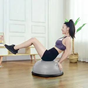 홈트레이닝 줄무늬 밸런스볼(실버) 다이어트 짐볼