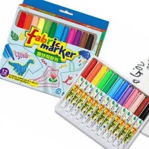 ( )마커 패브릭전용 나만의그림12가지색 장난감 어린이선물 만들기 키즈
