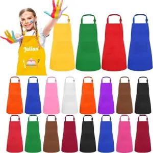 Ecoofor 24피스 12가지 색상 앞치마 세트 XL 7-13세 셰프 주방 요리 베이킹 페인팅용 그림
