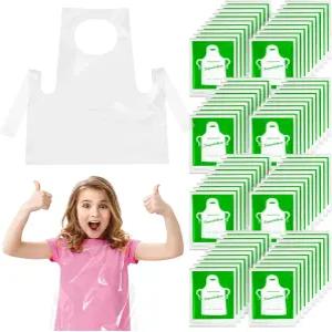 ZAUGONTW 용 일회용 앞치마 - 투명 플라스틱 아트 방수 스모크 페인팅 요리 4-12