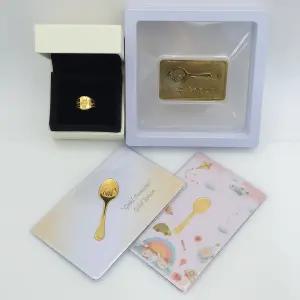 퀸스금거래소 24K 순금 금수저 돌반지 0.2g 0.5g 1g 카드메세지 액자