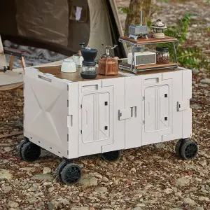 듀얼웨건 수레 테이블 상판 폴딩 카트 캠핑 캐리어 DU-C5 옆문개방