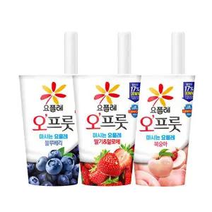 [빙그레]빙그레 요플레 오프룻 딸기 알로에 / 복숭아 / 블루베리 180ml 10개 / 마시는 요거트