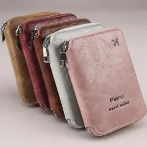 여성 남성 빈티지 카드 지갑 여권 수납 다용도 지갑