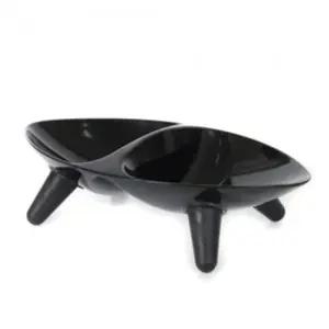 강아지 식기 멜라민 쌍그릇 반려견 밥그릇 블랙 애견 사료그릇 (WFJ53FN)