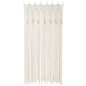 거실 침실 보헤미안 홈 웨딩 파티 장식용 태슬 대형 마크라메 벽걸이 방 칸막이가 있는 오수누스 커튼 수제 스트링 커튼, 패널 79인치 L x 35인치 W 1개
