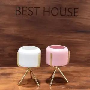 모던 도기 다육이화분 미니 골드스텐드팟 8x6cm (WFKADC3)