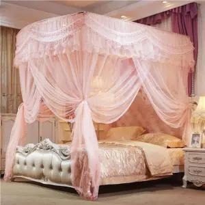 캐노피 모기장 침대 레이스 커튼 인테리어 공주 침실