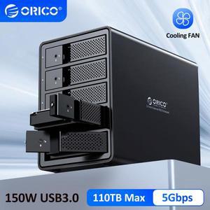 오리코 3.5인치 SATA HDD 도킹 스테이션 외장 하드 드라이브 케이스 USB 3.0 DAS 쿨링 팬 포함 최대 110TB