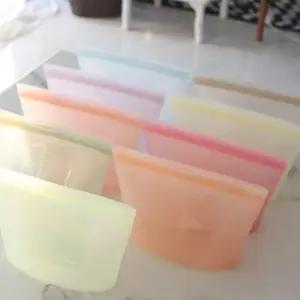 세트 밀폐 깔끔하고 다회용 편리 실리콘 지퍼백 저장팩