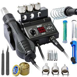 BACOENG 2 in 1 882D 납땜 아이언 열풍 재작업 스테이션, LED 디스플레이 및 / 변환 기능 포함