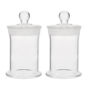 호환 2Pcs 실험실 샘플 병 화학 과학을위한 투명한 두꺼운 내열성 붕규산 유리 병 씰링