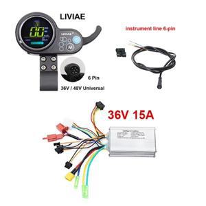 LIVIAE 36V 15A 48V 20A LCD 컬러 스크린 계기판 스마트 호환 브러시리스 홀 컨트롤러 전동 스쿠터 자전거