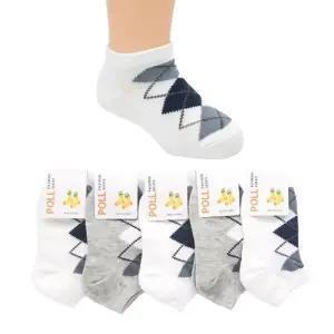 국산 11-12세 초등학생 아가일 발목 양말 5켤레 세트 랜덤발송