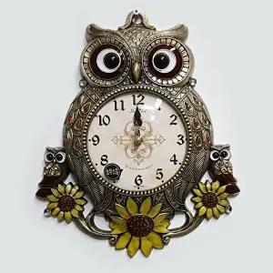 썬플라워 부엉이 골드 무소음 벽시계 벽걸이 선물 (KYR-W31FEFF)