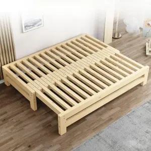 픽스톤 확장형 평상침대 원목 침대 프레임 접이식 보조 소파베드 나무