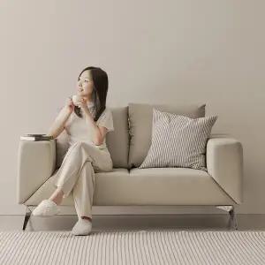 [슬레코폼] COM04 레오  가죽 에어홀 포켓스프링 소파 2인용