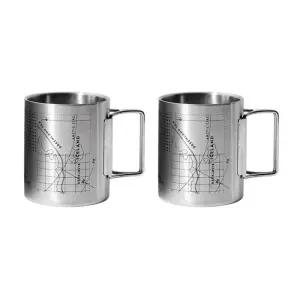 릴팡 캠핑 컵 접이식 이중 스텐컵 보온 보냉 270ml X2