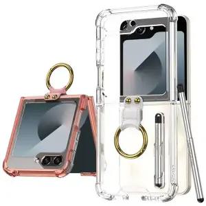 갤럭시Z플립7FE Z플립6 제트 지 터치펜 투명 링 에어백 하드 핸드폰 케이스