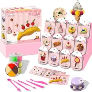 용 에어 드라이 클레이 케이크 테마 조각 도구 및 튜토리얼이 포함된 DIY 모델 매직 12박스 모델링 소프트