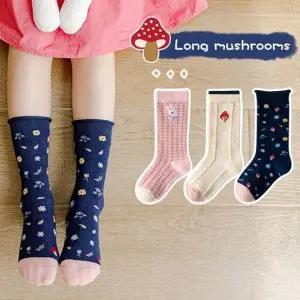 준캡 유아 아동양말 버섯토끼 장목 스타킹 3족 양말세트