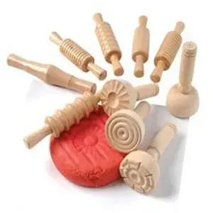 건설적인 놀이 도구 클래식 나무 반죽 또는 점토를 위한 10개 세트