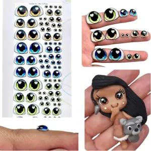 프리미엄 레진 리얼리즘 즈(114개/57켤레 5mm-22mm 다양한 크기) - 블루 그린 커피 DIY 공예용 자가 점토