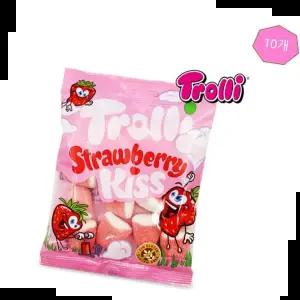 간식디저트 딸기맛 트롤리 키스 젤리 사탕 간식 베리 100gx10개