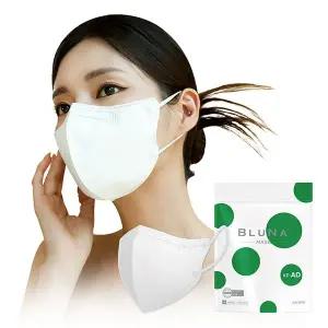[보리보리/블루나]블루나 숨편한 KF-AD 2D 100매 대형 중형 화이트 비말마스크 새부리형