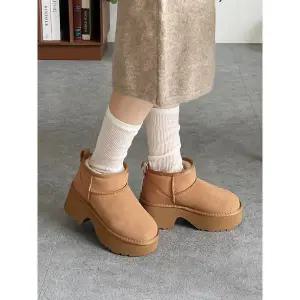 [하프클럽/]소가죽 통굽 숏부츠 6cm