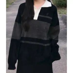 매장정품 빈트릴 BEENTRILL 헤어리 스트라이프 카라 니트(블랙) BA254KT003BK 164664