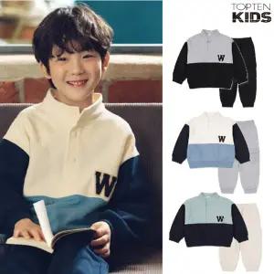 [탑텐키즈](대구신세계)남아) 테마 원터캠프 와플 매치 플리스 스웨트 셔츠 조거 스웨트팬츠 MKE4TR1102...