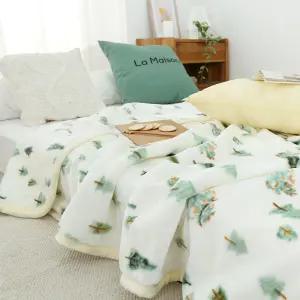 겨울숲 고밀도2겹 두툼한 밍크담요 무릎담요 차박 캠핑 사무실 다용도 이불겸담요 3size