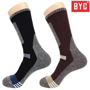 BYC 남자 장목 등산양말 5켤레 남성용 겨울 트레킹 아웃도어 스포츠양말 두꺼운 이중쿠션 작업 안전화양말