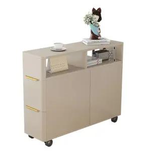 틈새 수납장 좁고 바퀴 화이트 얇은 침대 서랍장 소파