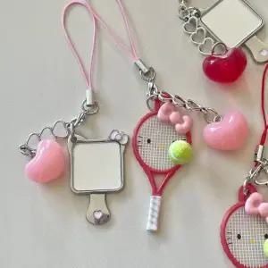 테니스 거울 고양이 키링 폰줄 하트 포인트 행운 소품샵 (WFK5949)