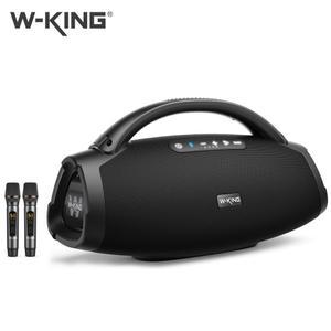 W KING D20 휴대용 블루투스 스피커 200W RMS 대규모 베이스 파티 붐박스 IPX7 방수 대형 야외 마이크 2개