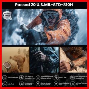 2026년  러기드 아웃도어 밀리터리 남성용 스마트 스포츠 시계 1400mAh 배터리 10ATM 수영 LED 플래시라이