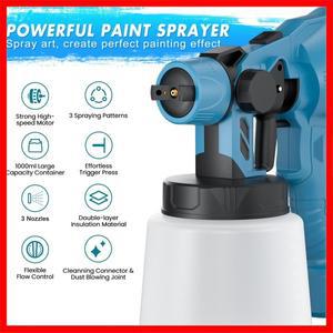 난난유 전기 스프레이 건 고출력 HVLP 페인트 분무기 자동차 가구 철강 코팅 에어브러시 가정용 DIY 4개 노
