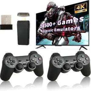 레트로 게임 콘솔 무선 내장 9 에뮬레이터 4K HDMI 출력 듀얼 2.4GHz 20 플러그 앤 플레이 비디오 다크
