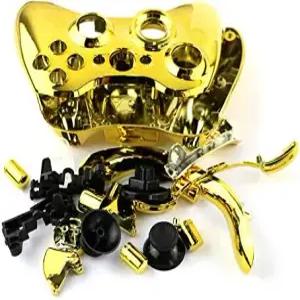 Xbox 360 컨트롤러 T6 T8 드라이버용 교체 부품이 포함된 크롬 풀 하우징 쉘 커버 케이스 키트 무료골드