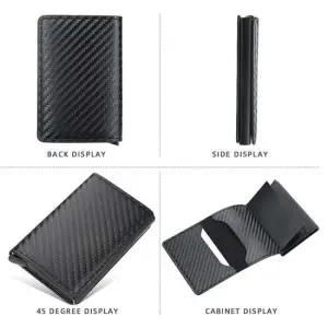 팝업 카드 클립 RFID 지갑 탄소섬유 홀더 머니 카본