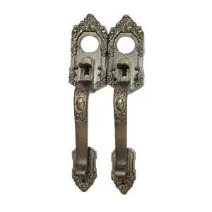 셀프 도금 엔틱 현관문 손잡이 옛날 열쇠 문고리 방문 단면 키 세트 35-45mm 범용