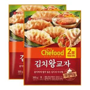 롯데푸드 쉐푸드 김치 왕교자 385g+385g