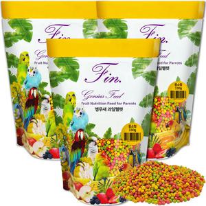 핀 지니어스 피드 후르츠 뉴트리션 과일펠렛 중소형앵무새 330g*3개