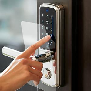 도어락 지문방지 필름 [저반사 프리미엄 전기종 호환 기종 무관 보안 스티커 지문 방지 템]