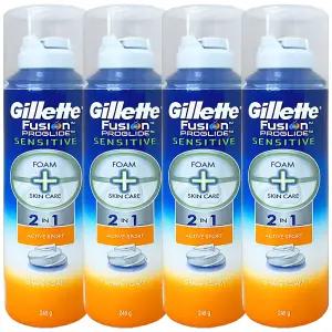 질레트 퓨전 프로글라이드 센서티브 액티브 스포츠 폼 245ml 4개